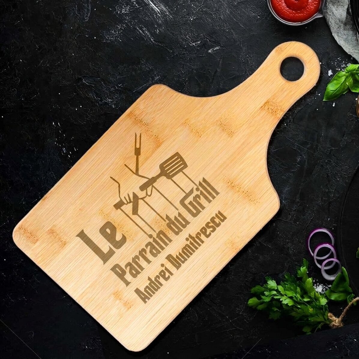 Planche à découper personnalisée avec inscription - The Grillfather