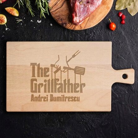 Planche à découper haut de gamme personnalisée avec poignée - The Grillfather 2