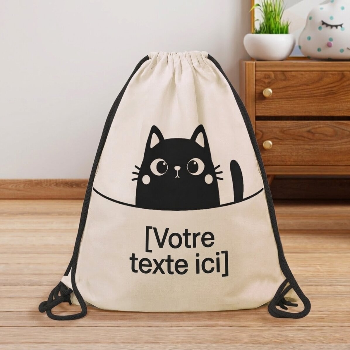 Sac à dos personnalisé avec prénom - Chat
