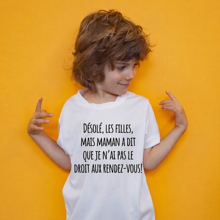 T-shirt de sport pour enfants personnalisé avec un message