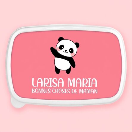 Boîte à repas, caserola personnalisée avec un texte et un fond coloré - Panda