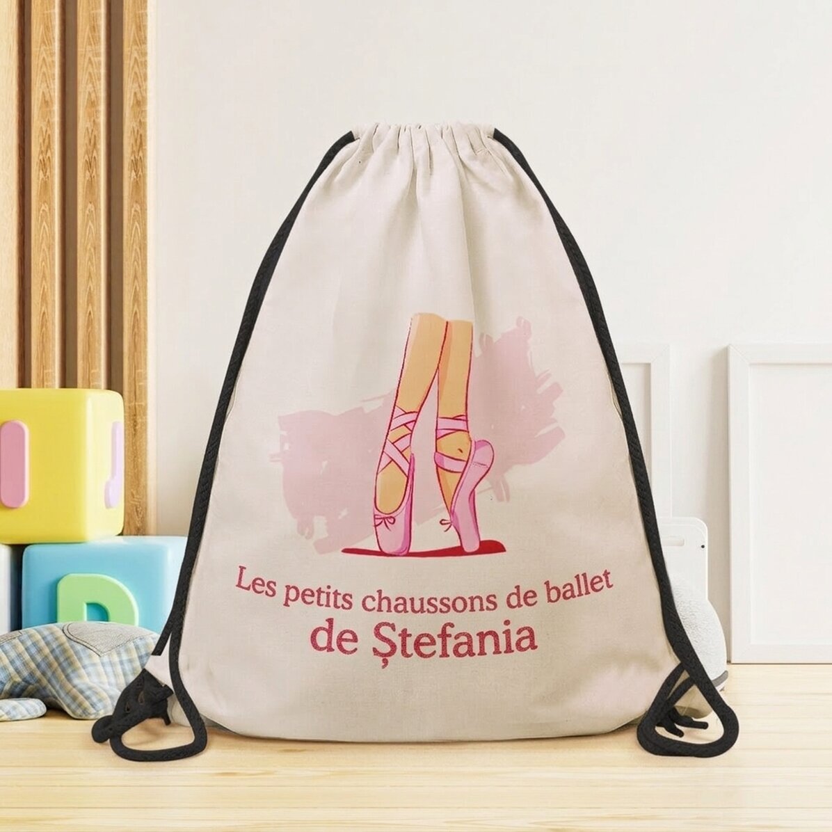 Sac à dos personnalisé avec inscription - Chaussons de danse classique