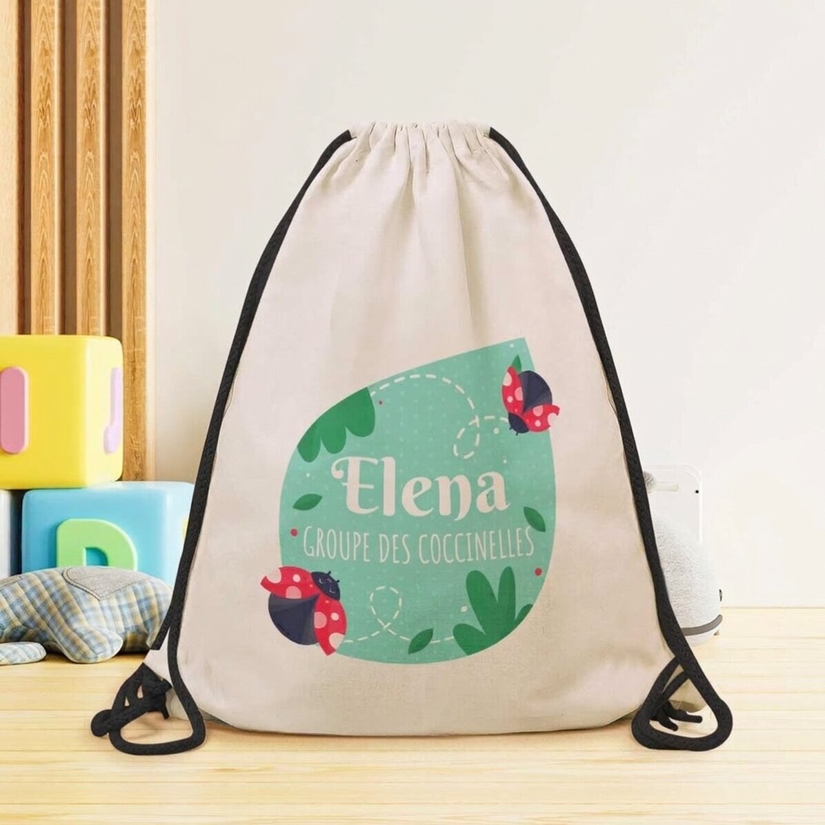Sac à dos personnalisé avec inscription - Coccinelles