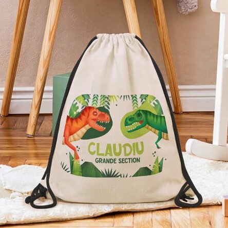 Sac à dos personnalisé avec inscription - Dinosaure T-Rex