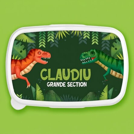 Boîte à repas, boîte à repas personnalisée avec inscription - Dinosaure T-Rex