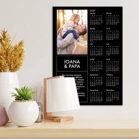 Affiche-calendrier personnalisée avec une photo et un message