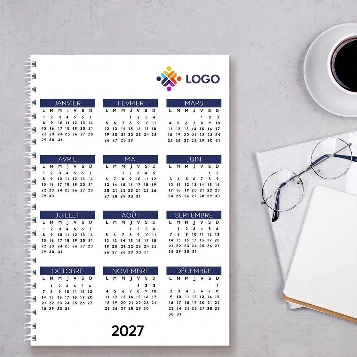 Carnet personnalisé avec logo - Calendrier