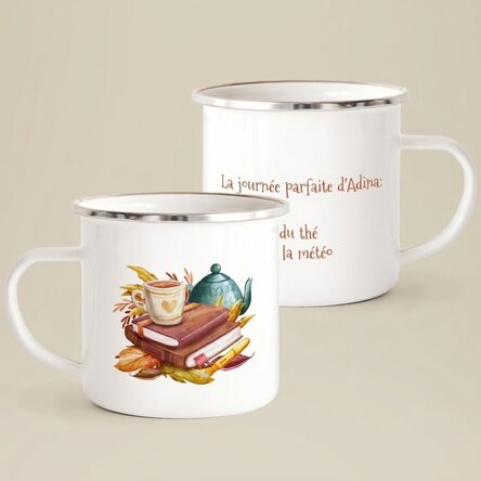 Tasse en métal émaillée avec message - My perfect day