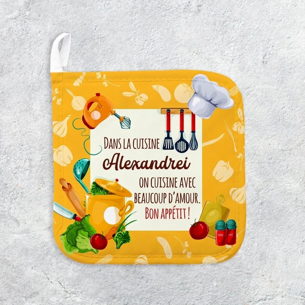 Sous-verre personnalisé avec inscription - Dans la cuisine
