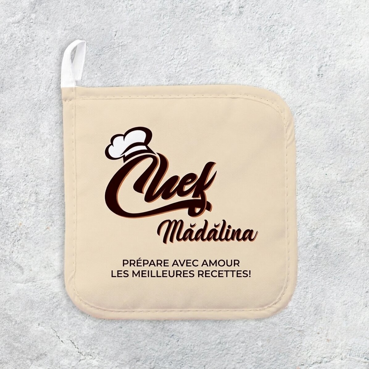 Sous-plat personnalisé pour casserole chaude avec inscription - Chef