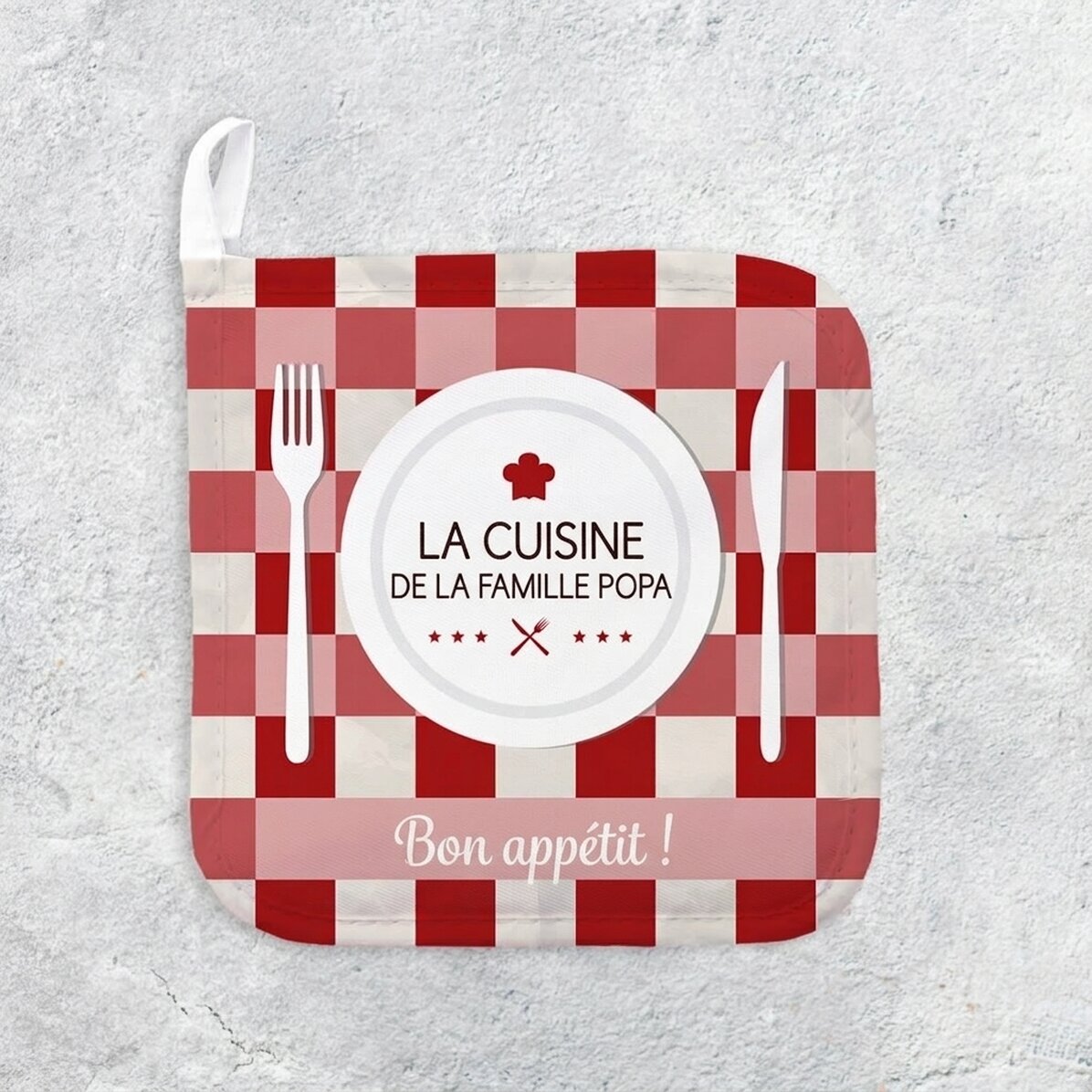Sous-verre personnalisé pour casserole chaude avec inscription - En famille