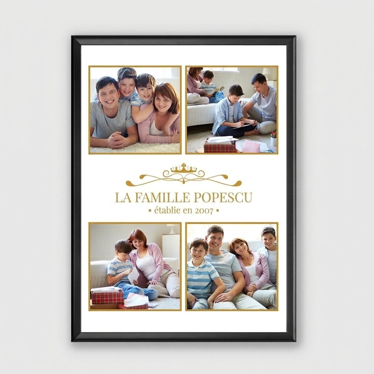 Tableau personnalisé avec 4 photos de famille