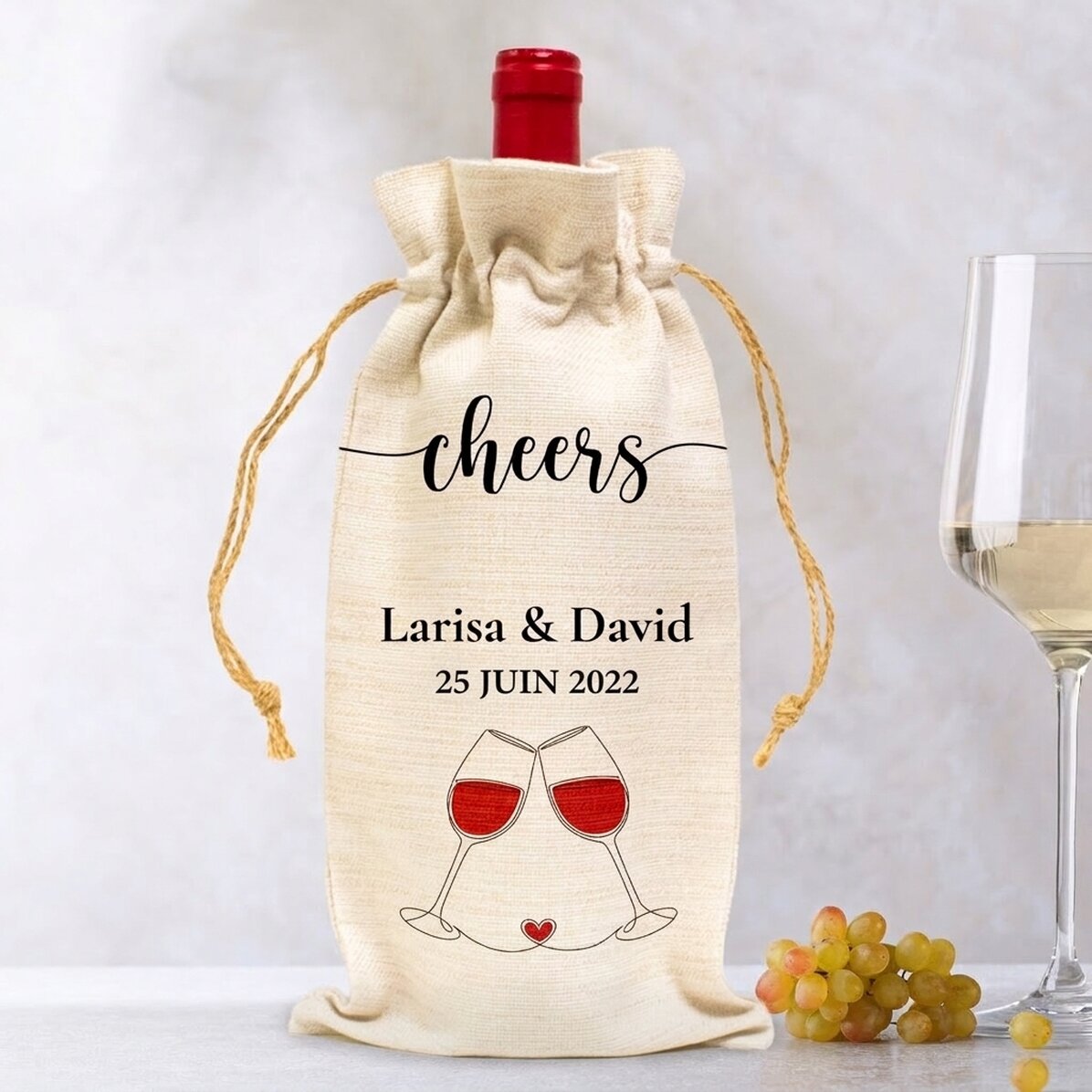 Sac personnalisé pour bouteille de vin - Santé !