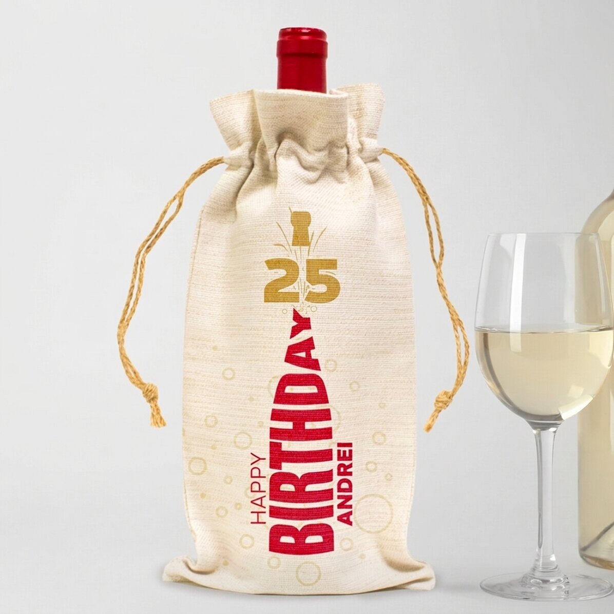 Sachet personnalisé pour bouteille de vin - Joyeux anniversaire