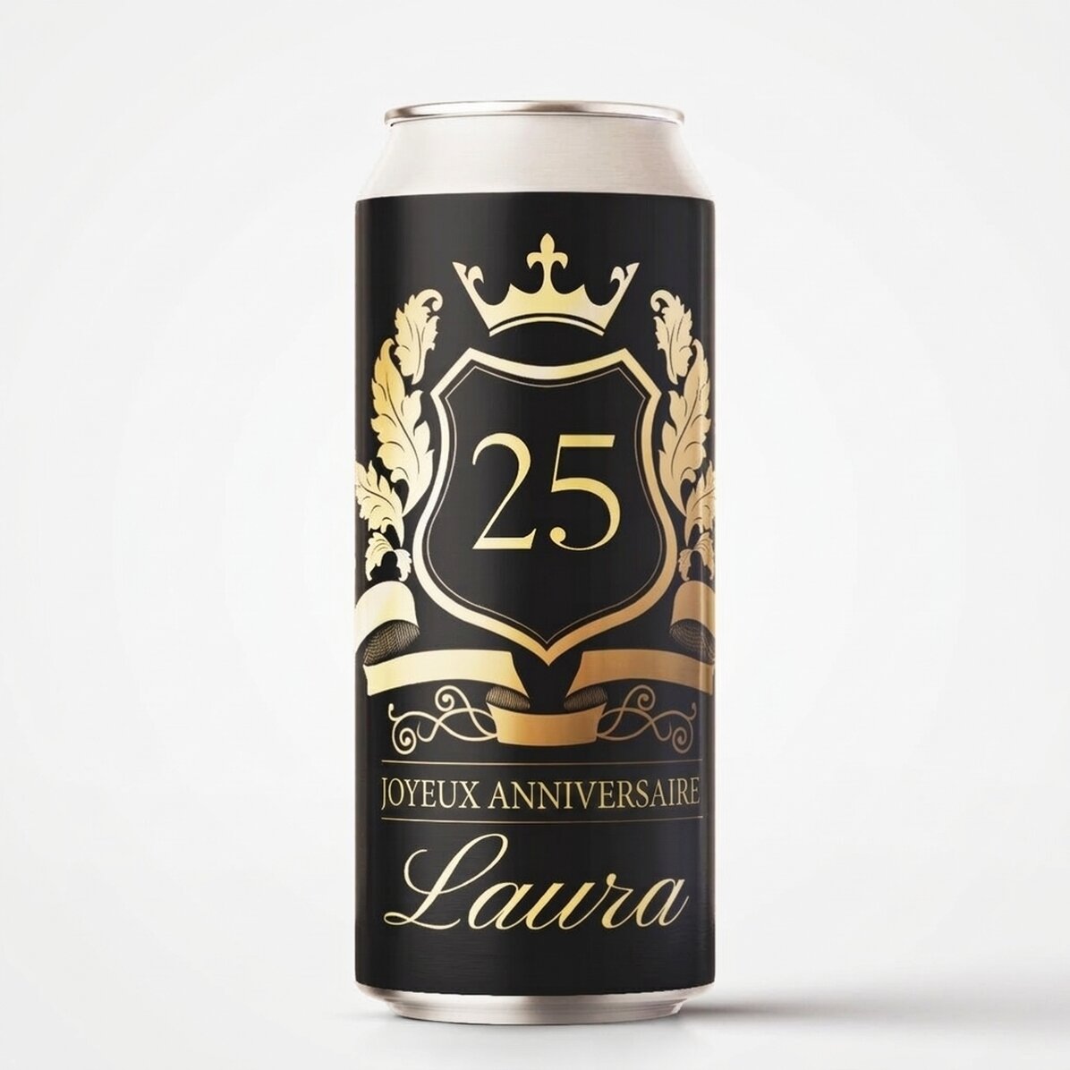 Bière en canette personnalisée avec un texte - Royalty