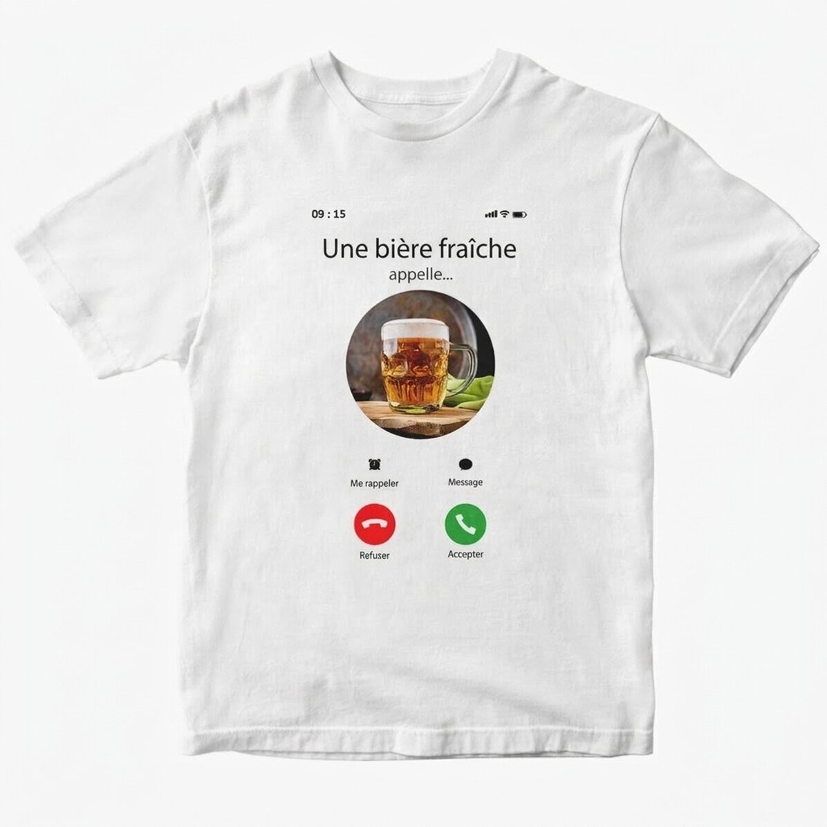 T-shirt personnalisé avec une photo et un texte - Appel entrant