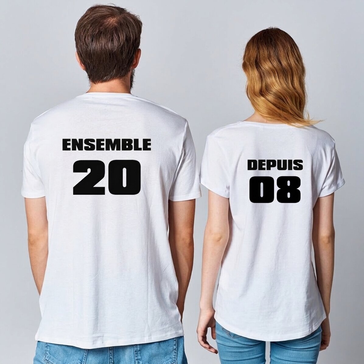 T-shirt personnalisé avec un texte et un numéro dans le dos