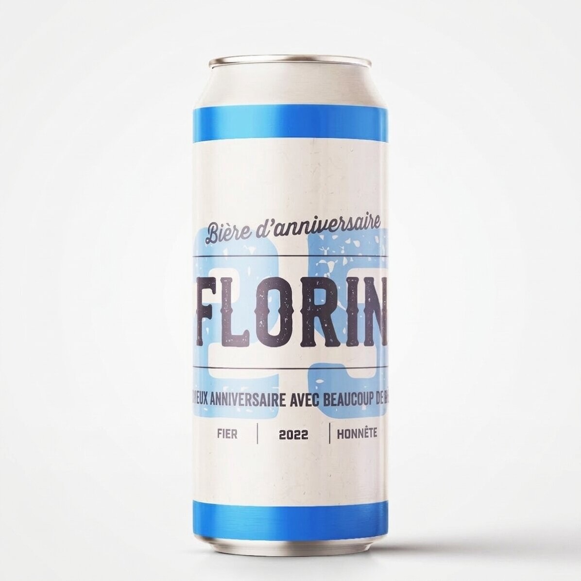 Bière en canette personnalisée avec un texte - Anniversaire rétro