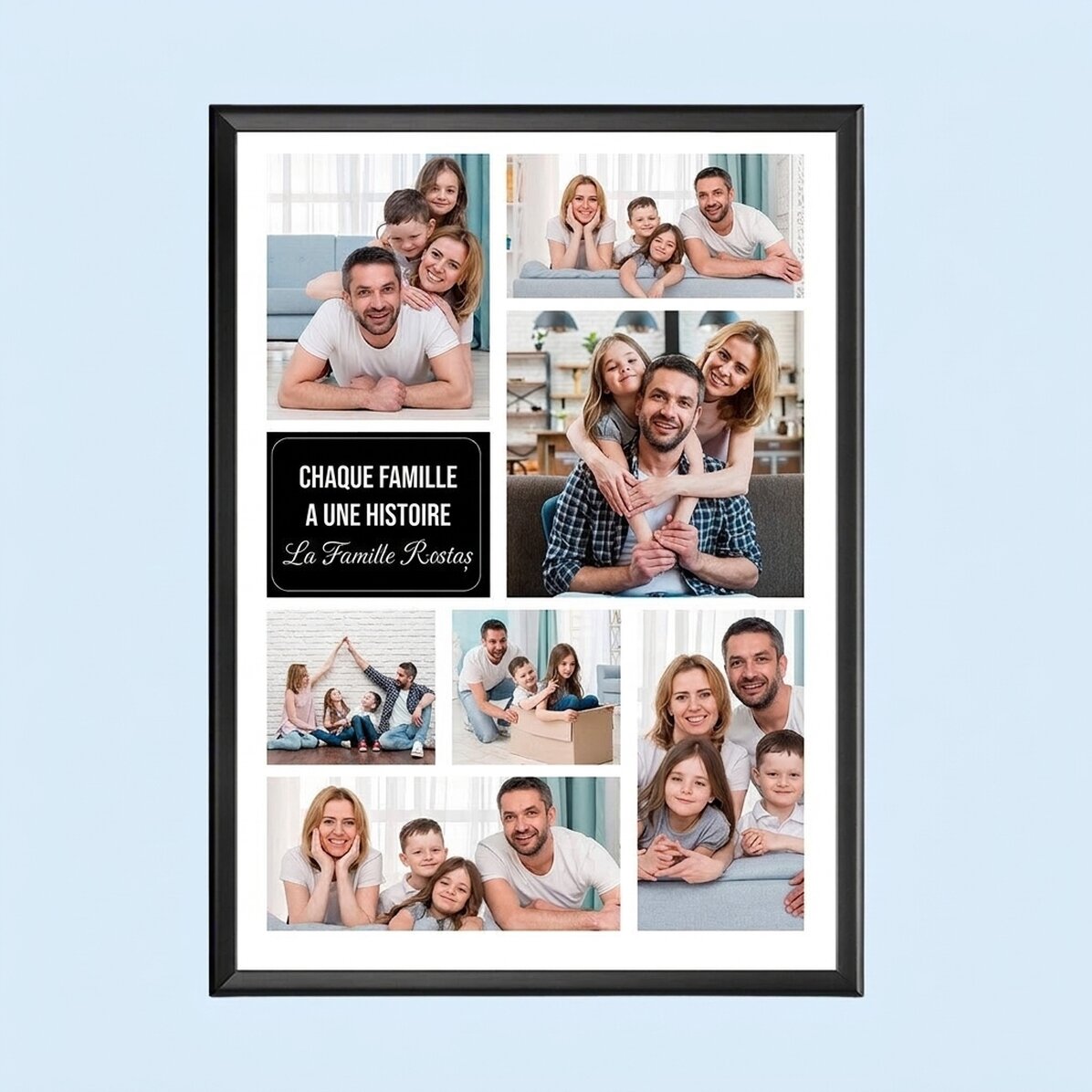 Tableau personnalisé avec 7 photos de famille