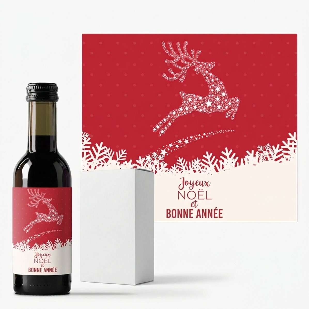 Mini-bouteille de vin personnalisée avec un texte - Modèle Reni