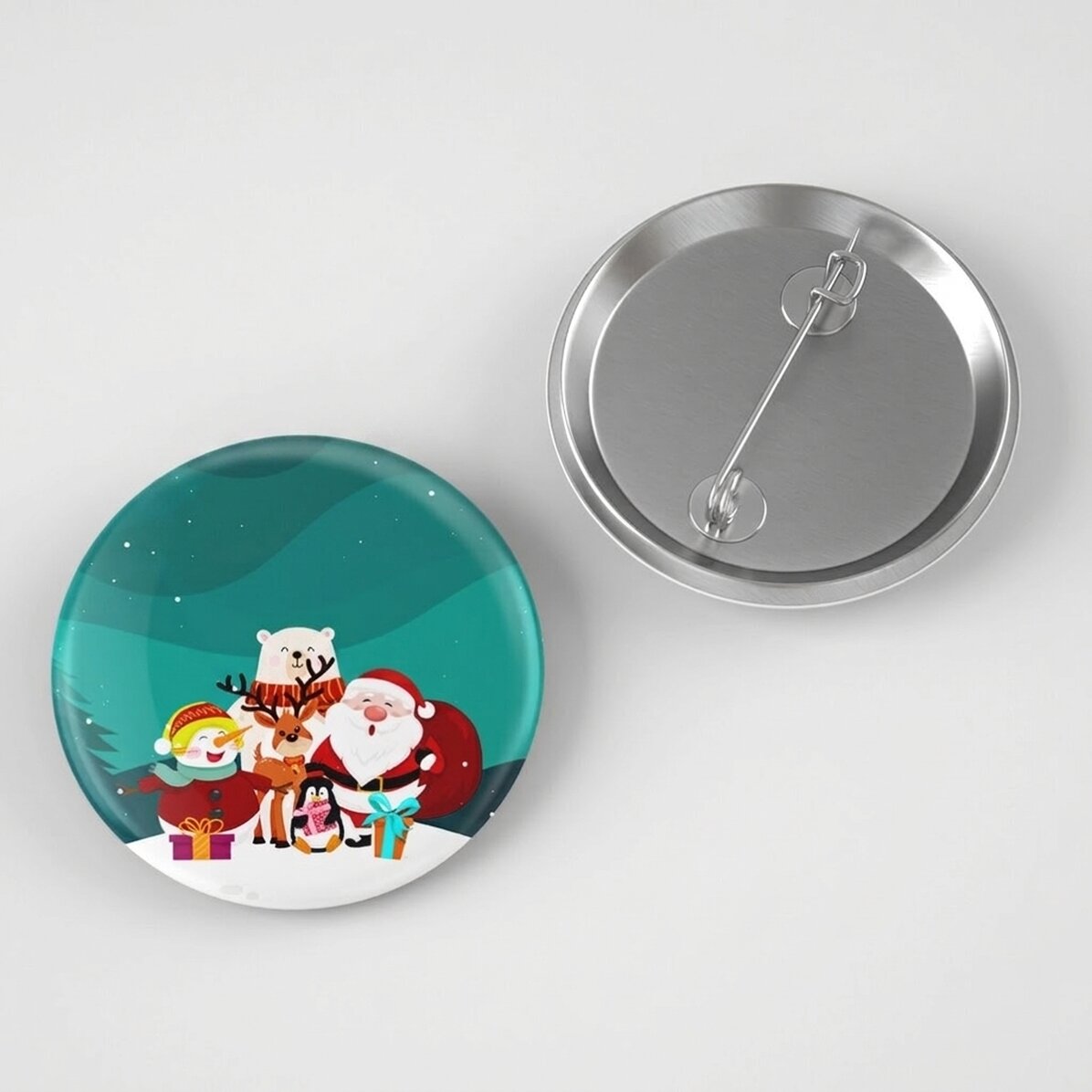 Badge personnalisé avec inscription - Amis de Noël
