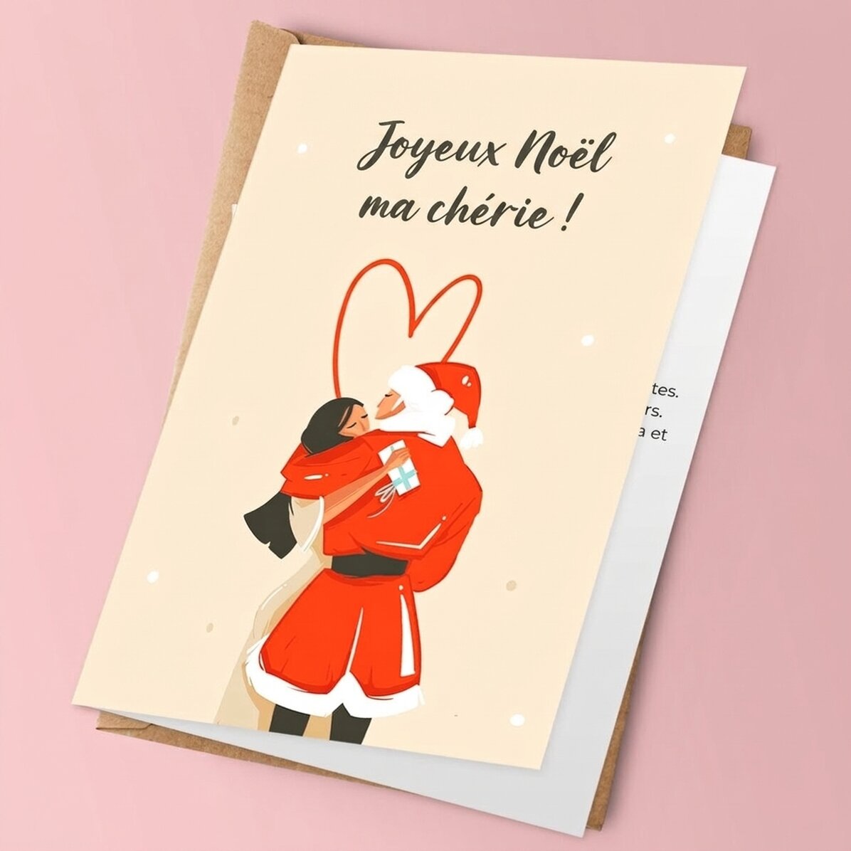 Carte de vœux personnalisée avec un message de Noël pour un couple