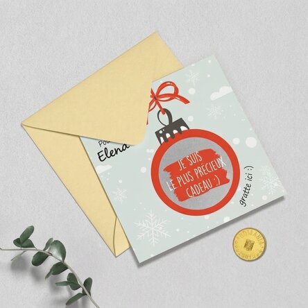Carte à gratter personnalisée avec un message de Noël