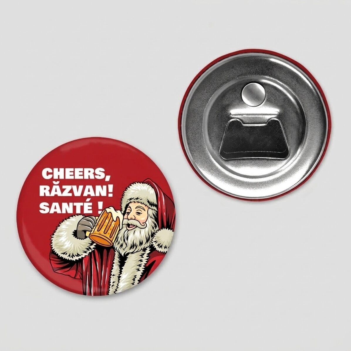 Ouvre-bouteille magnétique personnalisé avec inscription - Père Noël