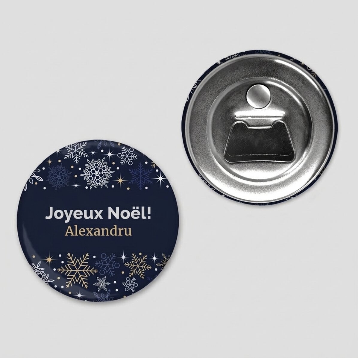 Ouvre-bouteille magnétique personnalisé avec inscription - Cadre de Noël