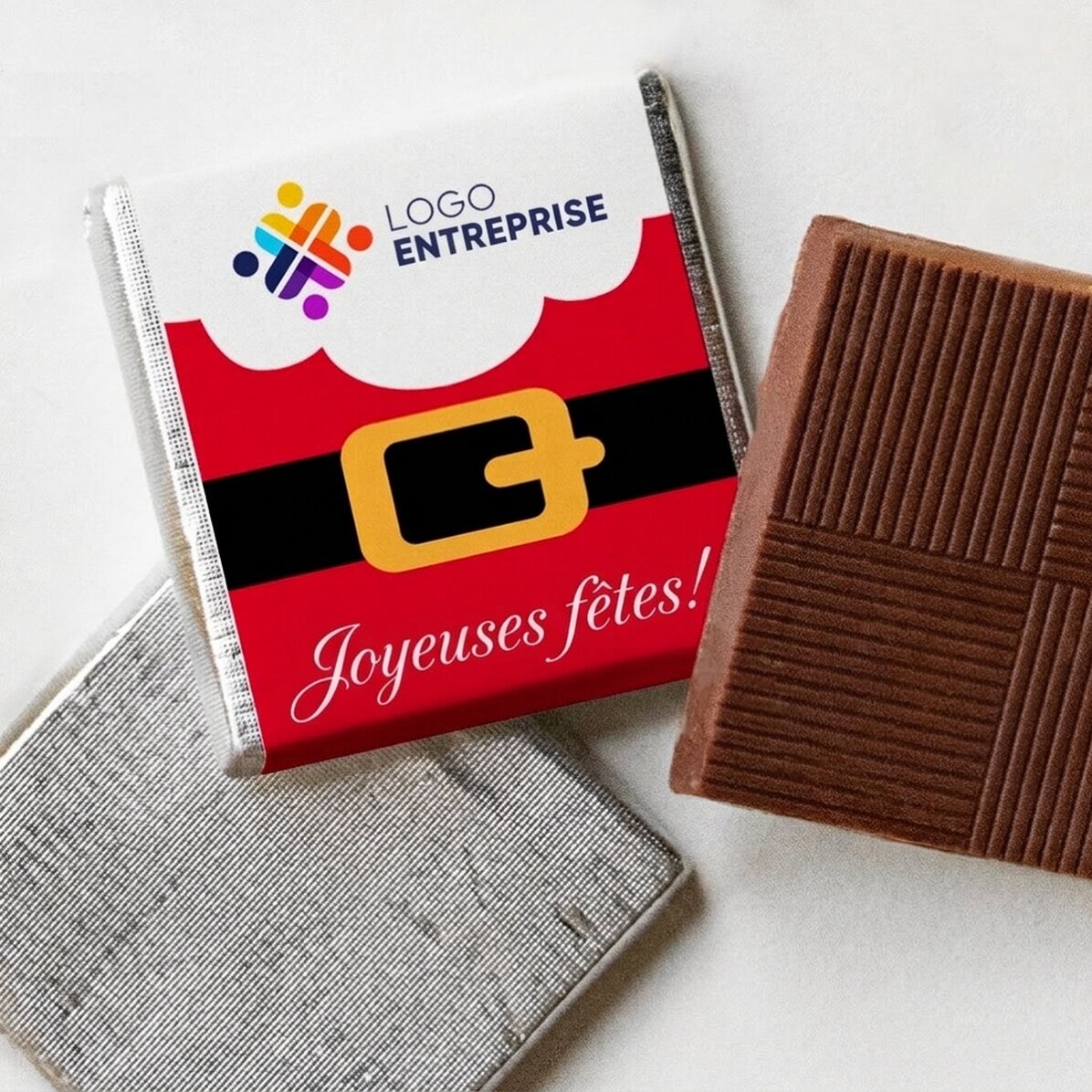 Mini-chocolat personnalisé avec logo - Père Noël