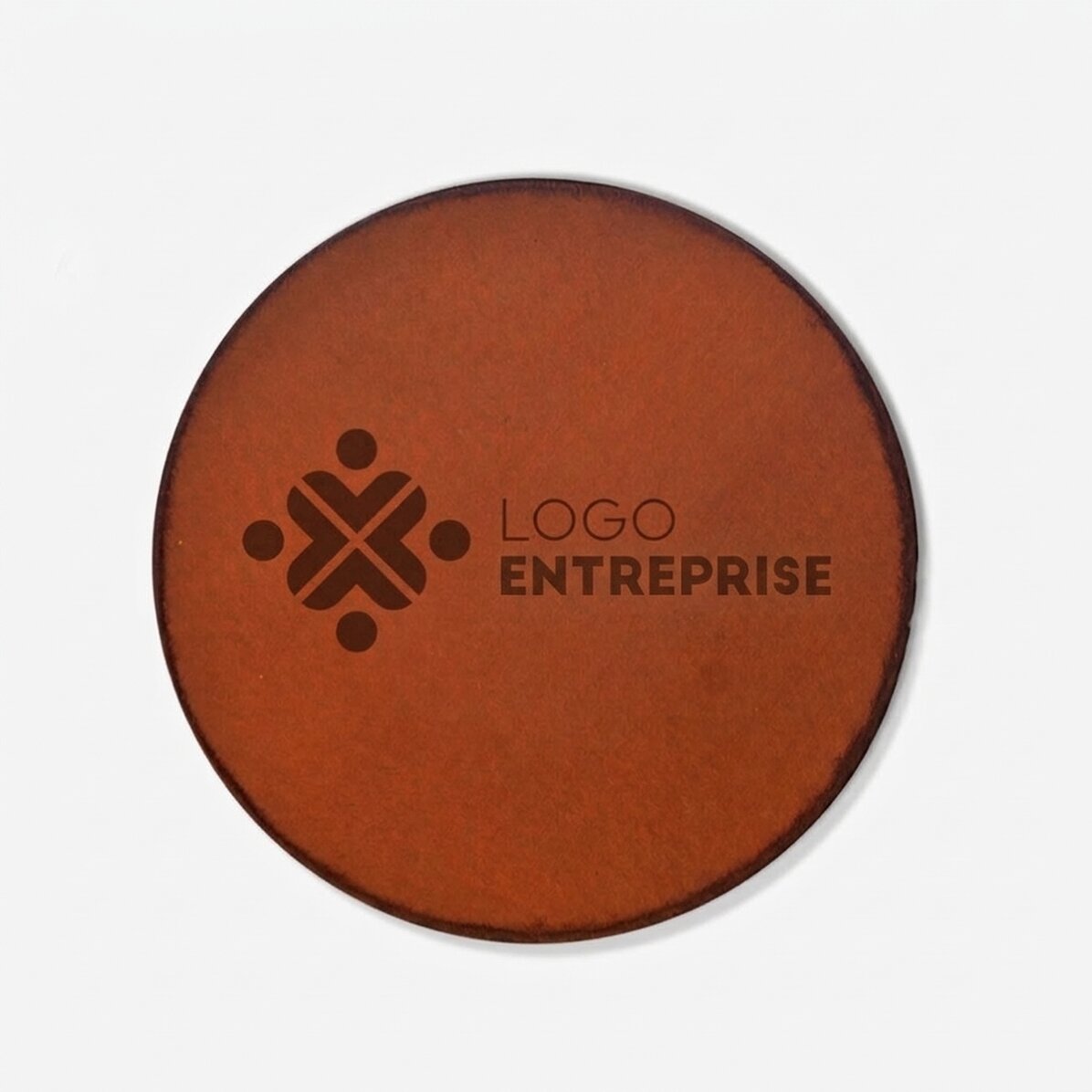 Porte-verre en cuir personnalisé avec logo