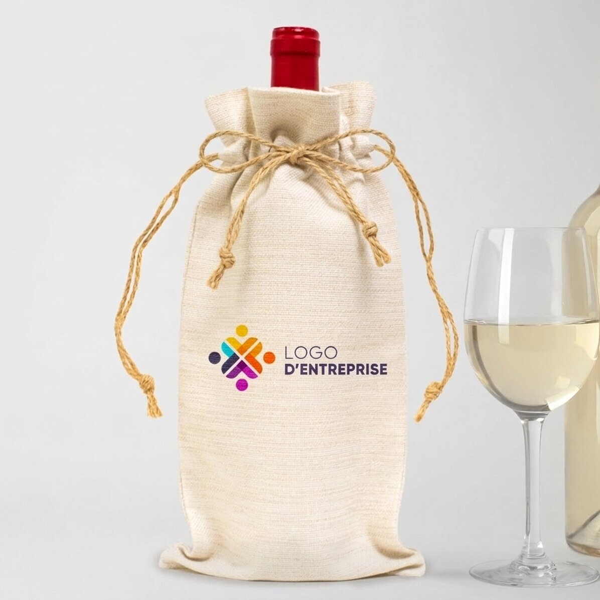 Sac personnalisé pour bouteille de vin avec logo