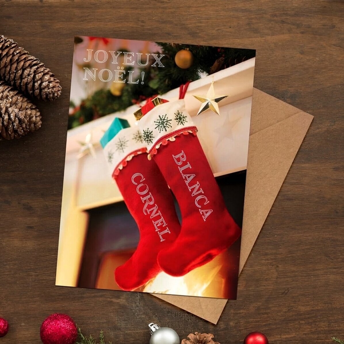 Carte de vœux magnétique personnalisée avec un message de Noël - La magie de Noël