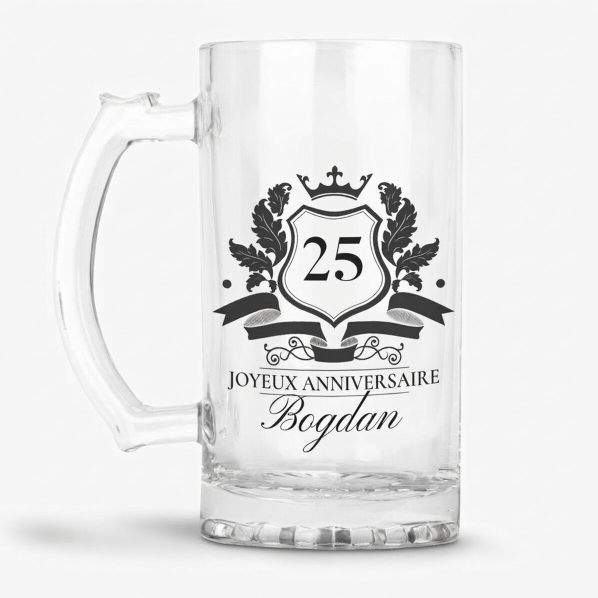 Chope à bière personnalisée avec inscription - Royalty