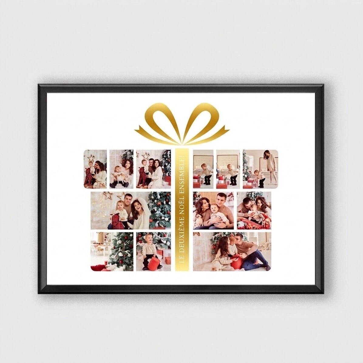 Tableau personnalisé avec 12 photos et un texte - Gift Box