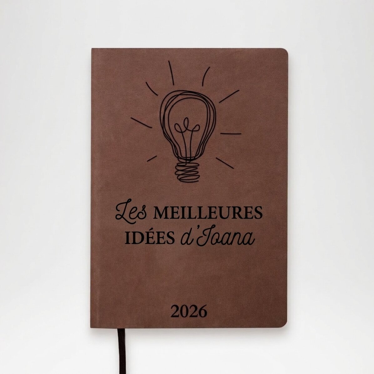 Agenda en cuir personnalisé avec texte - Mes idées