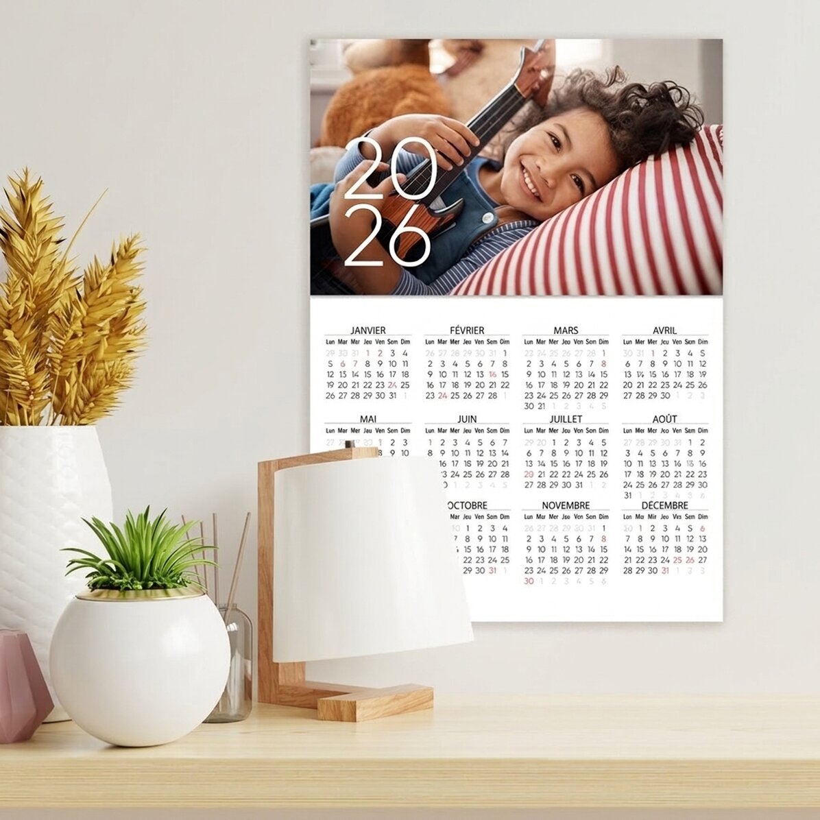Affiche-calendrier personnalisée avec une photo