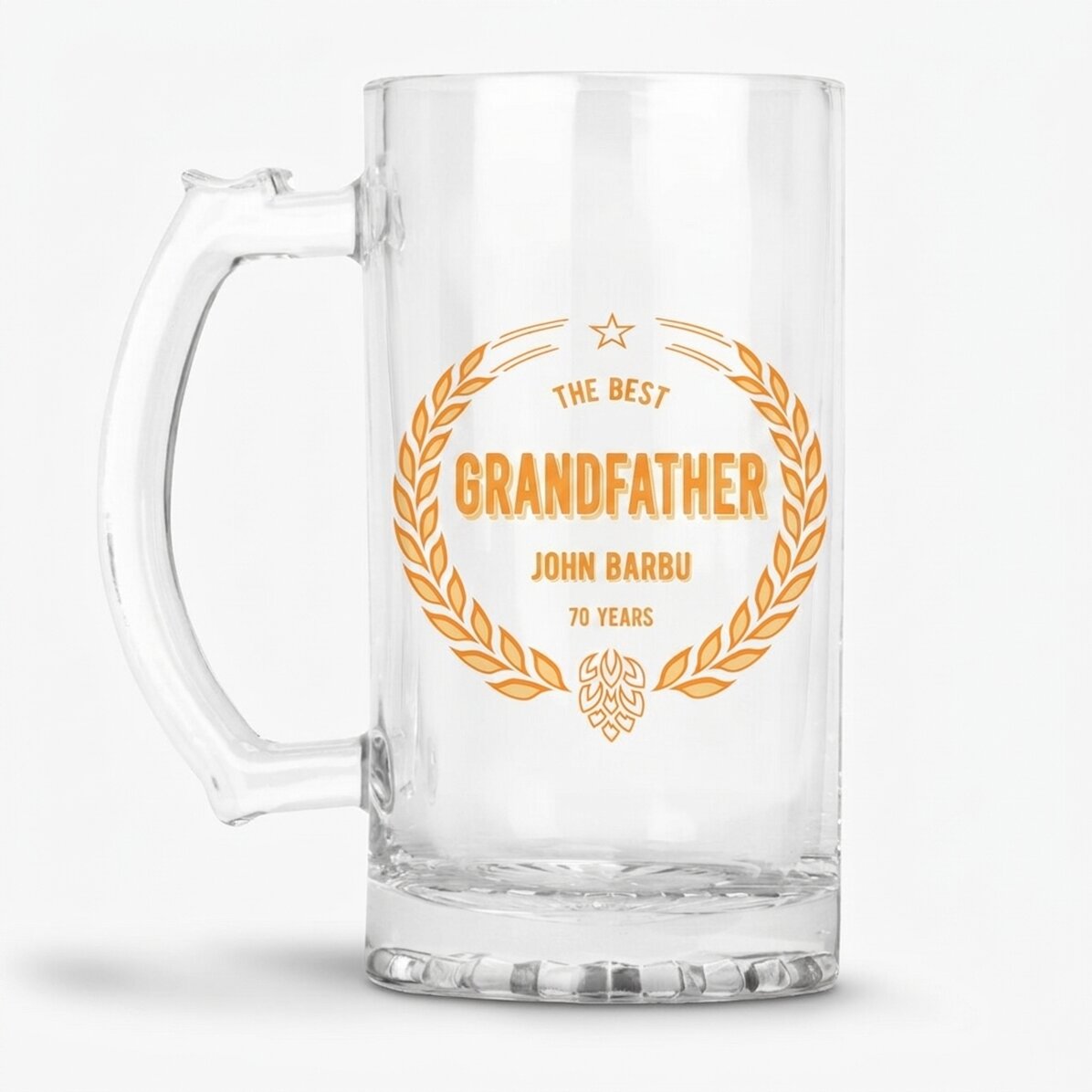 Chope à bière personnalisée avec inscription - « Le meilleur grand-père »
