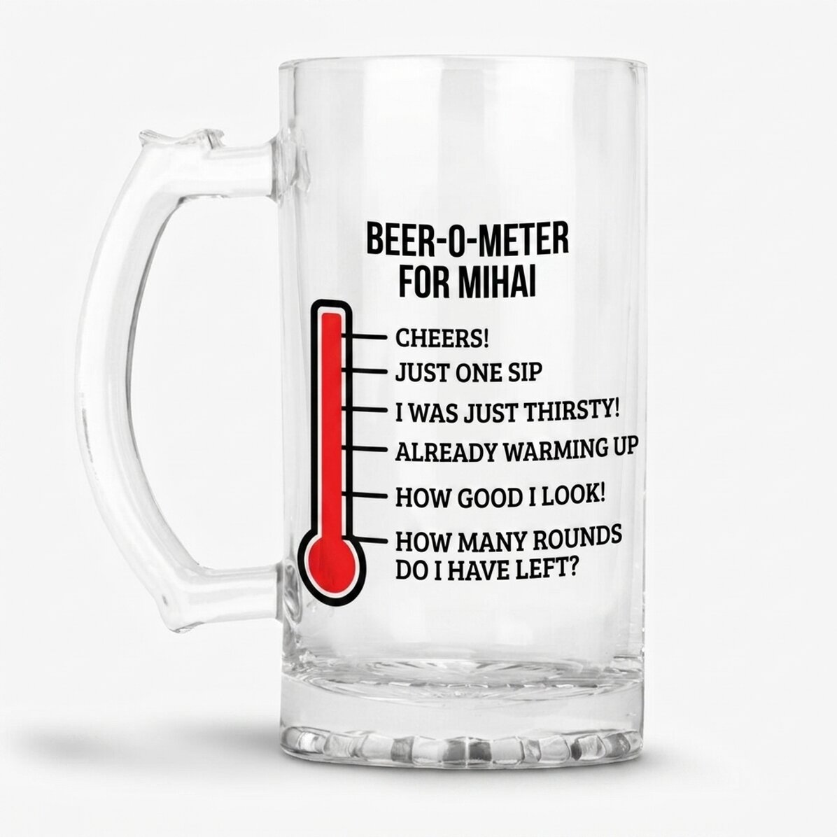 Chope à bière personnalisée avec un texte - Beer-o-meter
