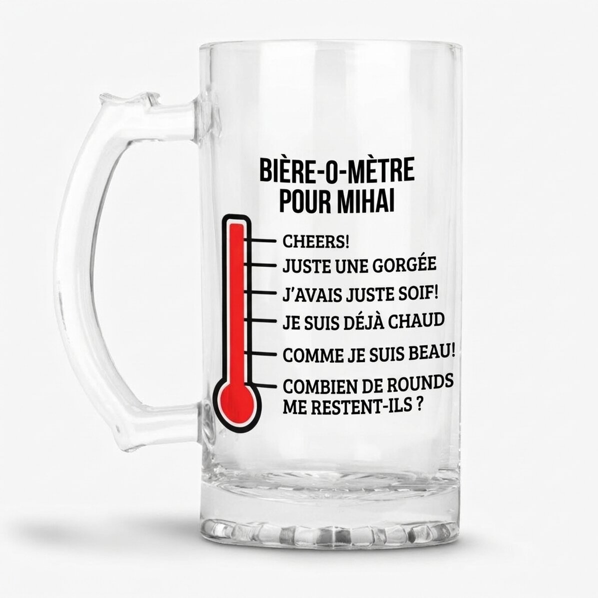 Chope à bière personnalisée avec un texte - Beer-o-meter