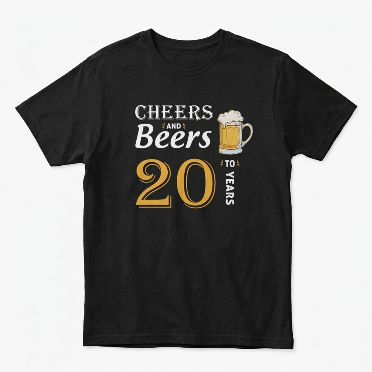 T-shirt en coton personnalisé avec un texte - Cheers and Beers