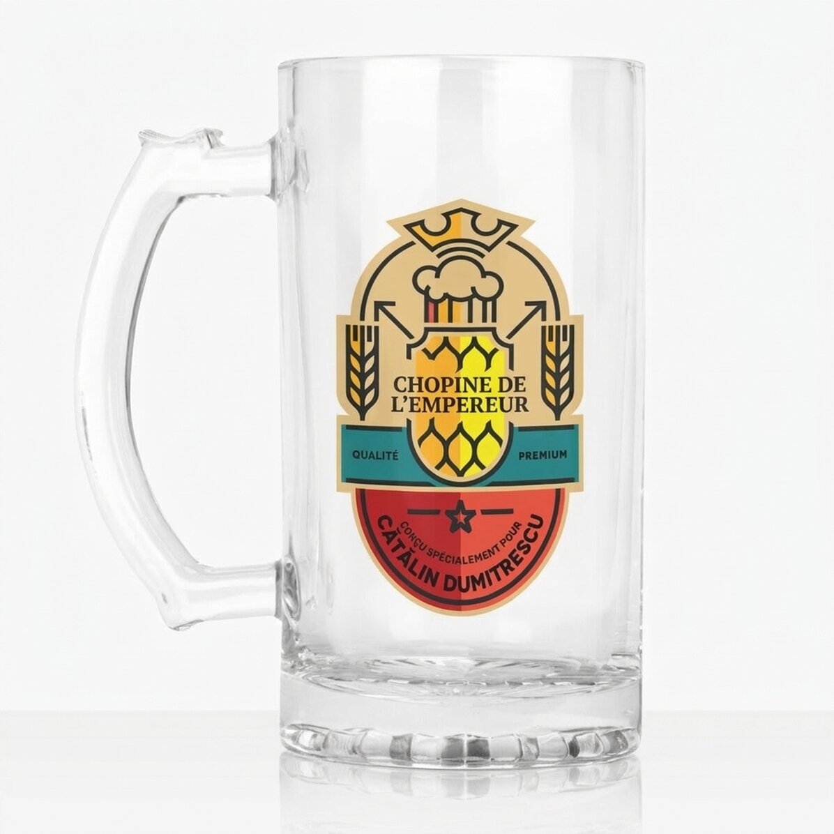 Chope à bière personnalisée avec inscription - La chope de l