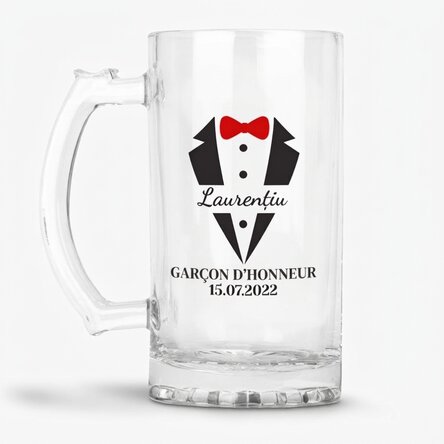 Chope à bière personnalisée avec inscription - Chevalier