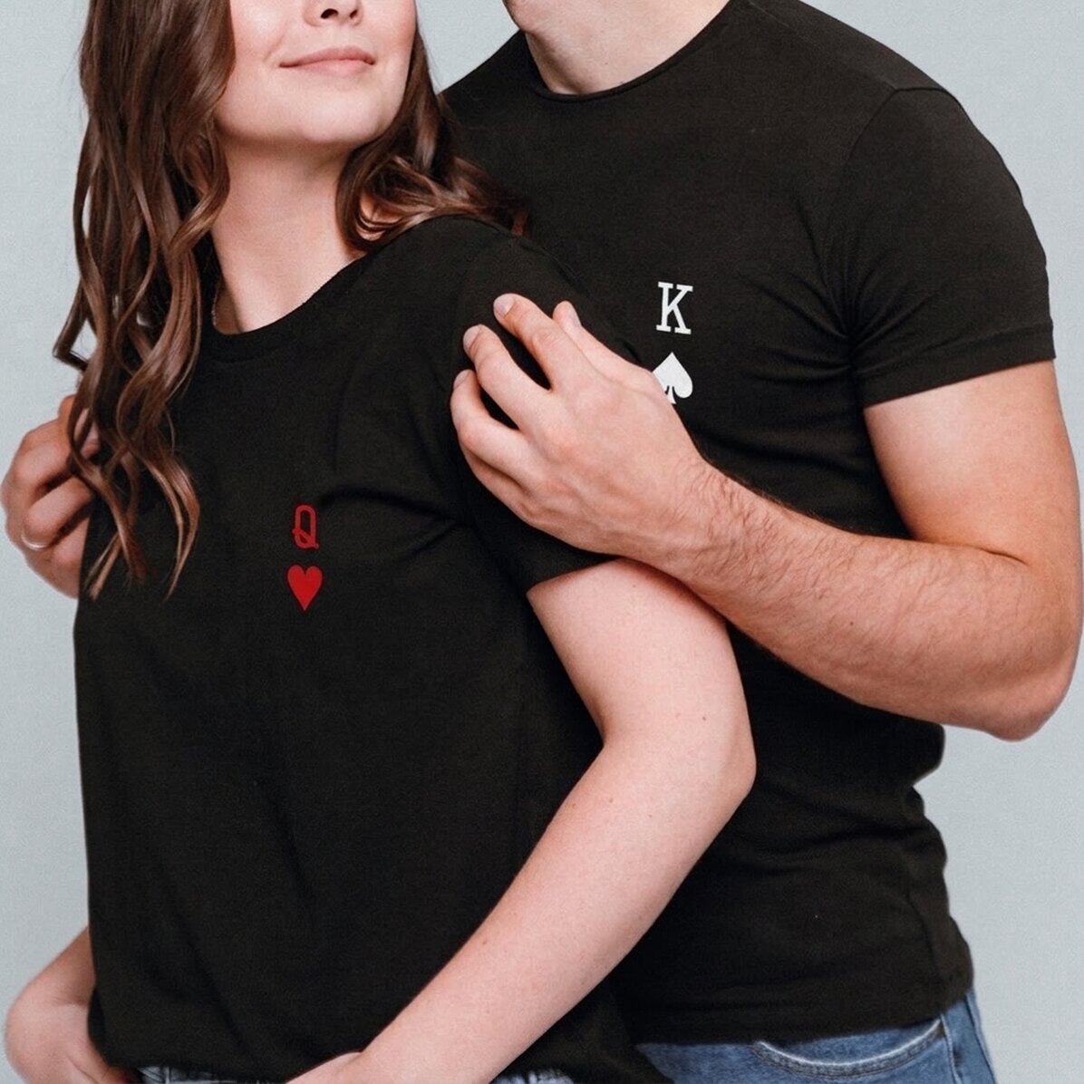 T-shirt en coton personnalisé avec une initiale - Cartes à jouer