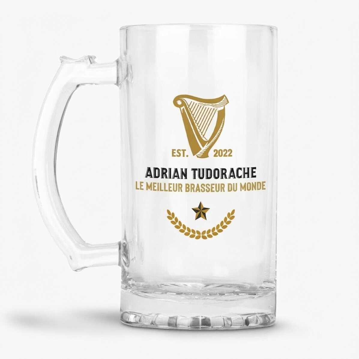 Chope à bière personnalisée avec un texte - World Beer Record