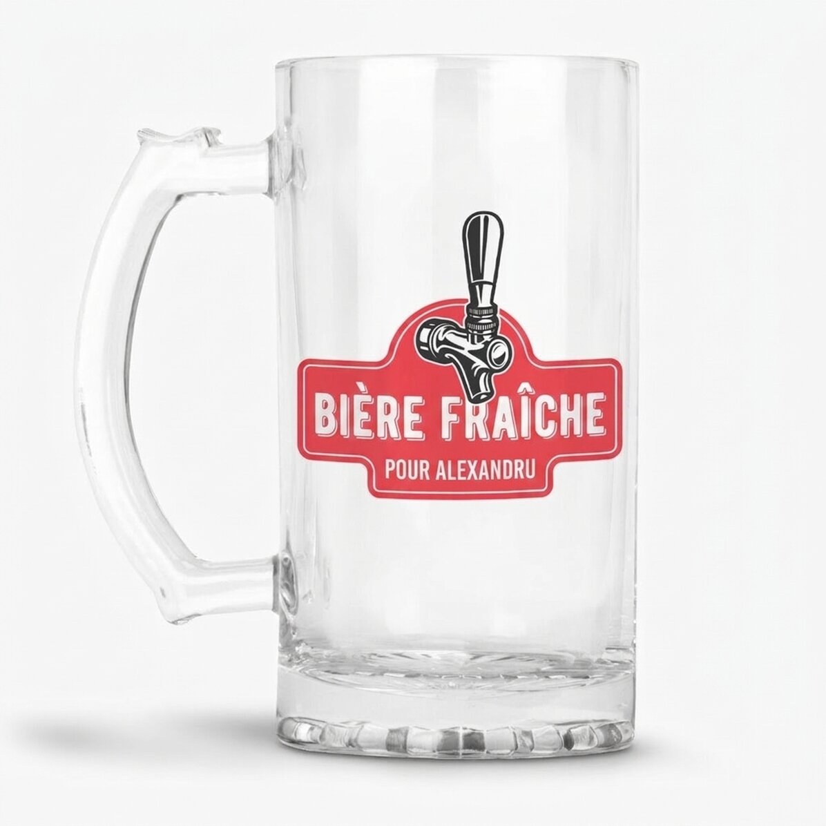 Chope à bière personnalisée avec inscription - Bière blonde