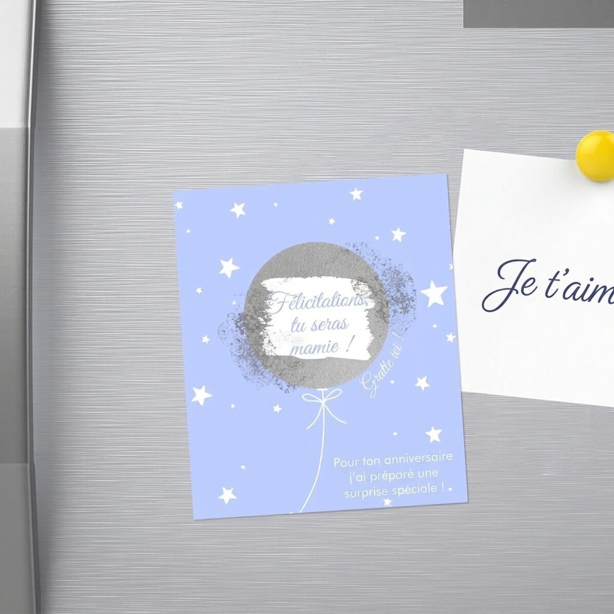 Aimant à gratter 10 x 12 cm personnalisé avec un texte - Surpriza