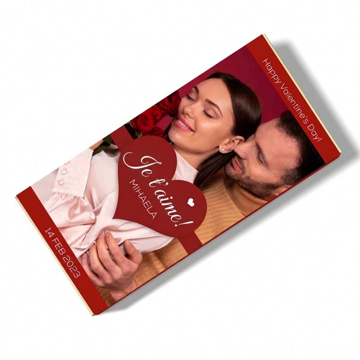 Chocolat personnalisé avec une photo et un message - Je t