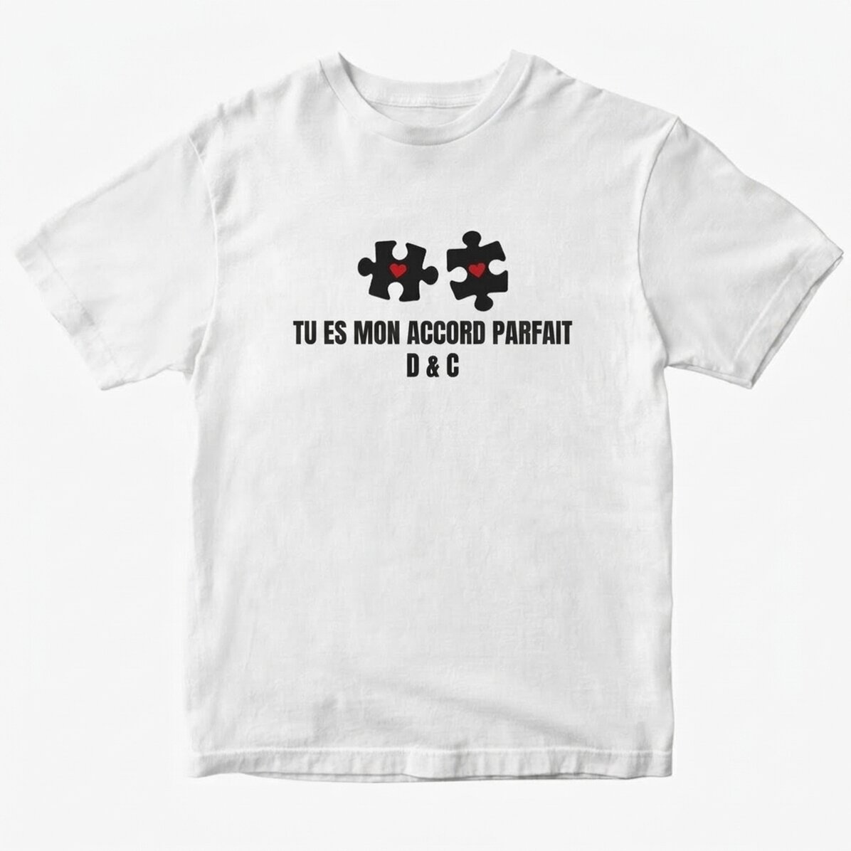 T-shirt en coton personnalisé avec un texte - Perfect Match