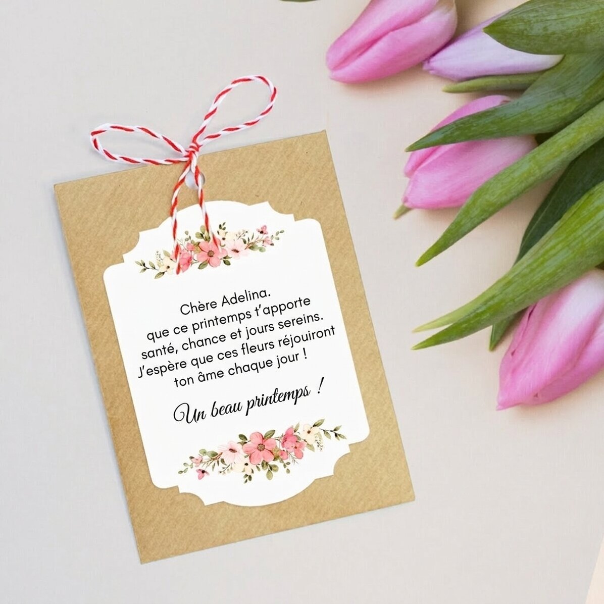 Martisor à planter, personnalisé avec un texte